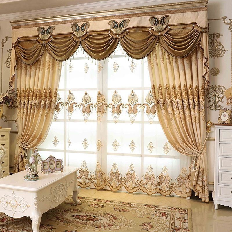 Rideaux Brodés Européens Occultants De Luxe Pour Salon Et Chambre À Coucher