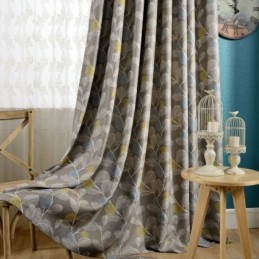 Rideau Occultant Américain Sur Mesure, Impression Grise, Pour Fenêtre Et Porte