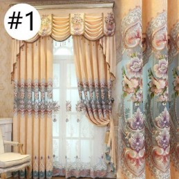 Rideau En Chenille De Luxe Sur Mesure, Brodé À Fleurs, Pour Salon Et Chambre À Coucher