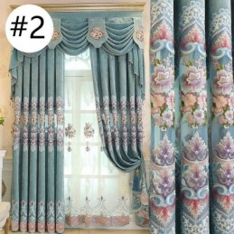 Rideau En Chenille De Luxe Sur Mesure, Brodé À Fleurs, Pour Salon Et Chambre À Coucher
