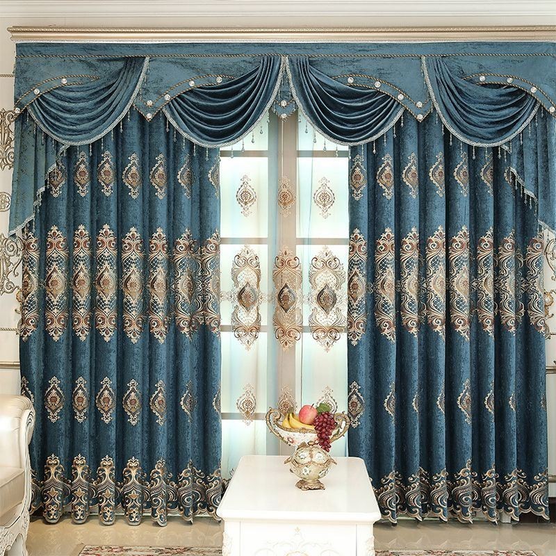 Rideau Occultant Brodé Sur Mesure, Style Européen, Luxueux, À Fleurs, Pour Salon