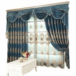 Rideau Occultant Brodé Sur Mesure, Style Européen, Luxueux, À Fleurs, Pour Salon