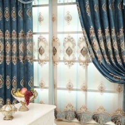 Rideau Occultant Brodé Sur Mesure, Style Européen, Luxueux, À Fleurs, Pour Salon
