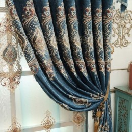 Rideau Occultant Brodé Sur Mesure, Style Européen, Luxueux, À Fleurs, Pour Salon
