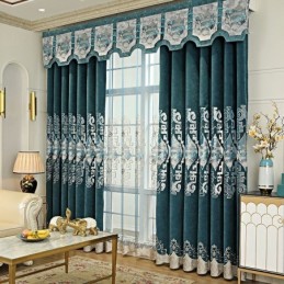 Rideau De Luxe Sur Mesure Avec Motif Brodé Pour Salon Et Chambre À Coucher