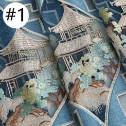 Rideau De Luxe Sur Mesure Avec Motif Brodé Pour Salon Et Chambre À Coucher