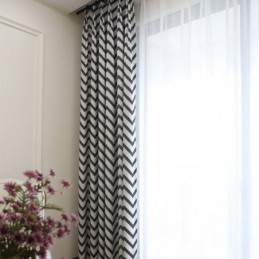 Rideaux Jacquard De Luxe Occultants À Rayures Ondulées Pour Salon