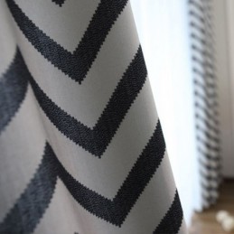 Rideaux Jacquard De Luxe Occultants À Rayures Ondulées Pour Salon