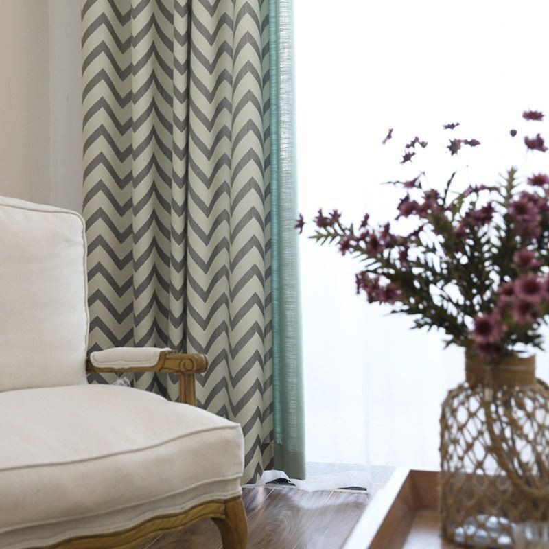 Rideaux Jacquard De Luxe Occultants À Rayures Ondulées Pour Salon