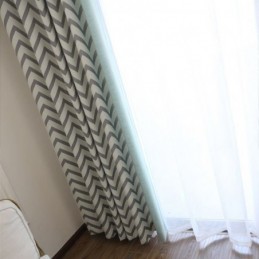 Rideaux Jacquard De Luxe Occultants À Rayures Ondulées Pour Salon