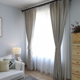 Rideaux Jacquard De Luxe Occultants Géométriques Pour Salon