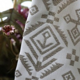Rideaux Jacquard De Luxe Occultants Géométriques Pour Salon