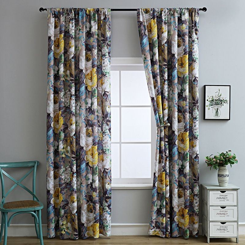 Rideau Occultant De Style Américain, Rideau Sur Mesure, Rideaux Occultants Avec Motif Floral