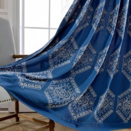 Rideau Occultant Moderne Sur Mesure Avec Broderie Géométrique Pour Chambre À Coucher