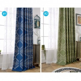 Rideau Occultant Moderne Sur Mesure Avec Broderie Géométrique Pour Chambre À Coucher