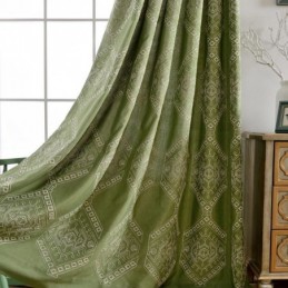 Rideau Occultant Moderne Sur Mesure Avec Broderie Géométrique Pour Chambre À Coucher