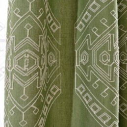 Rideau Occultant Moderne Sur Mesure Avec Broderie Géométrique Pour Chambre À Coucher