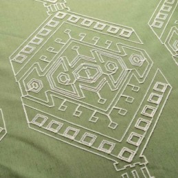 Rideau Occultant Moderne Sur Mesure Avec Broderie Géométrique Pour Chambre À Coucher