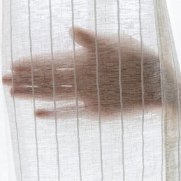 Rideaux Transparents En Jacquard À Rayures Et Tulle Uni Pour Salon
