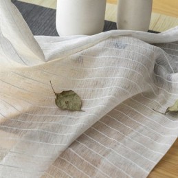 Rideaux Transparents En Jacquard À Rayures Et Tulle Uni Pour Salon