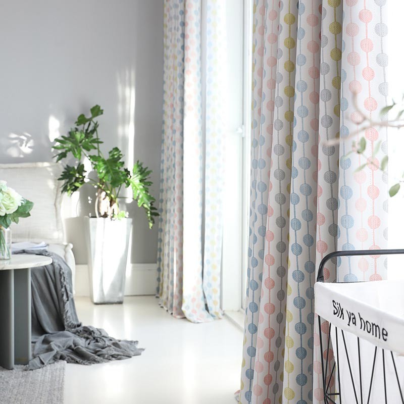 Rideau Simple Et Moderne, Fabriqué Sur Mesure, Avec Des Cordes De Perles Uniques, Tissu Occultant Pour Chambre D'Enfant