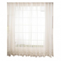 Rideau Décoratif Transparent Sur Mesure En Tulle Brodé De Plantes Pour Salon Et Chambre À Coucher