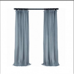 Rideau Occultant Gris Clair Bleu Sur Mesure, Tissu Minimaliste En Flanelle De Couleur Unie Pour Chambre À Coucher, Salon
