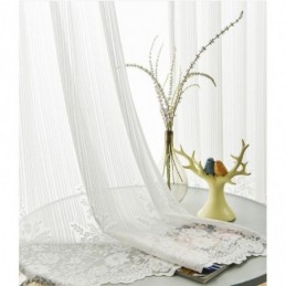 Rideau Transparent En Dentelle De Couleur Unie Sur Mesure, Panneau De Rideau En Voile Pour Baie Vitrée De Chambre À Coucher