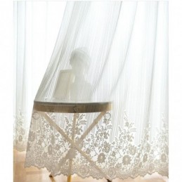 Rideau Transparent En Dentelle De Couleur Unie Sur Mesure, Panneau De Rideau En Voile Pour Baie Vitrée De Chambre À Coucher