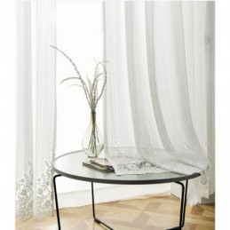 Rideau Transparent En Dentelle De Couleur Unie Sur Mesure, Panneau De Rideau En Voile Pour Baie Vitrée De Chambre À Coucher