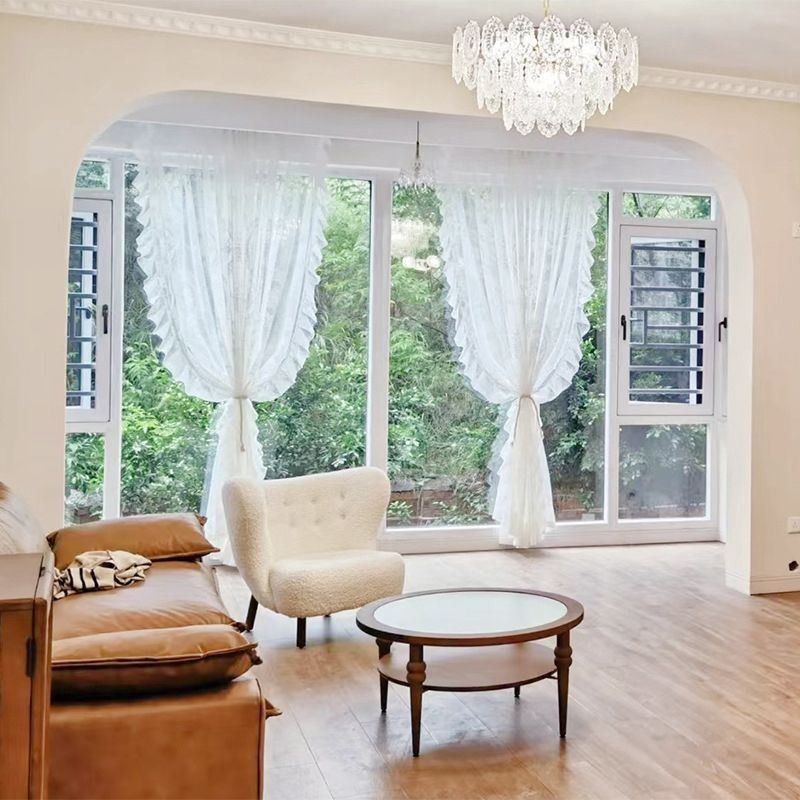 Rideau Transparent Brodé Européen, Rideau Sur Mesure En Tulle Blanc Pour Salon Et Chambre À Coucher