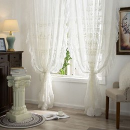 Rideau Transparent Brodé Européen, Rideau Sur Mesure En Tulle Blanc Pour Salon Et Chambre À Coucher