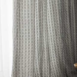 Rideau En Tulle À Carreaux Nordiques Sur Mesure, Rideau En Tricot Chaîne Transparent Pour Salon