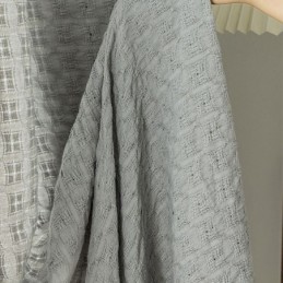 Rideau En Tulle À Carreaux Nordiques Sur Mesure, Rideau En Tricot Chaîne Transparent Pour Salon