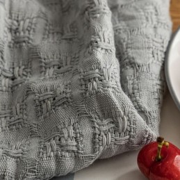 Rideau En Tulle À Carreaux Nordiques Sur Mesure, Rideau En Tricot Chaîne Transparent Pour Salon
