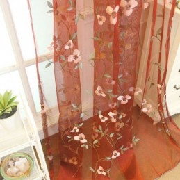 Rideau Transparent De Style Pastoral, Rideau Sur Mesure, Broderie Fraîche Et Ventilée Pour Salon