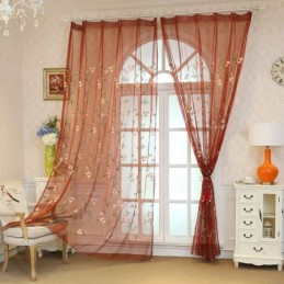 Rideau Transparent De Style Pastoral, Rideau Sur Mesure, Broderie Fraîche Et Ventilée Pour Salon