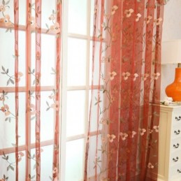 Rideau Transparent De Style Pastoral, Rideau Sur Mesure, Broderie Fraîche Et Ventilée Pour Salon