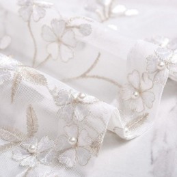 Rideau Décoratif Transparent Sur Mesure, Rideau En Tulle Brodé De Plantes, Pour Salon, Chambre À Coucher