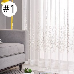 Rideau Décoratif Transparent Sur Mesure, Rideau En Tulle Brodé De Plantes, Pour Salon, Chambre À Coucher