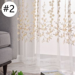 Rideau Décoratif Transparent Sur Mesure, Rideau En Tulle Brodé De Plantes, Pour Salon, Chambre À Coucher
