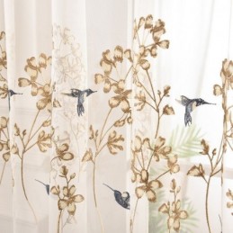Rideau Décoratif Transparent Sur Mesure, Rideau En Tulle Brodé De Plantes, Pour Salon, Chambre À Coucher