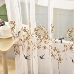 Rideau Décoratif Transparent Sur Mesure, Rideau En Tulle Brodé De Plantes, Pour Salon, Chambre À Coucher