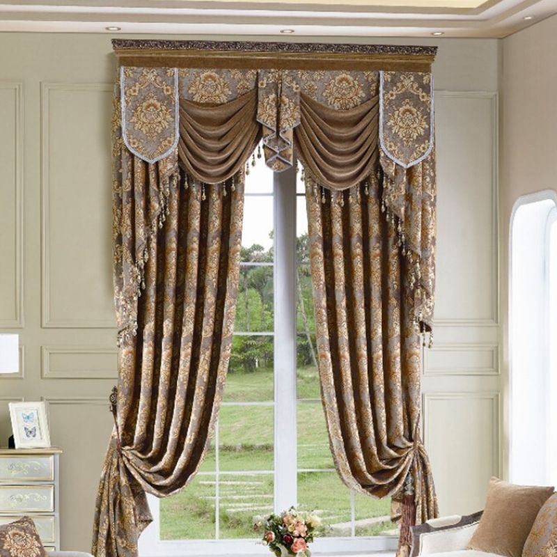 Rideau De Fenêtre En Jacquard Chenille De Luxe Sur Mesure, Design Élégant Pour La Décoration De La Chambre