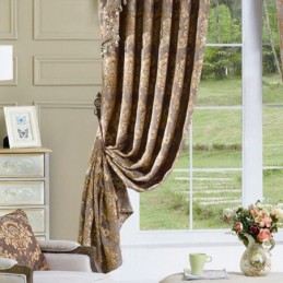 Rideau De Fenêtre En Jacquard Chenille De Luxe Sur Mesure, Design Élégant Pour La Décoration De La Chambre