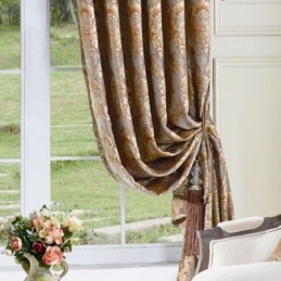 Rideau De Fenêtre En Jacquard Chenille De Luxe Sur Mesure, Design Élégant Pour La Décoration De La Chambre