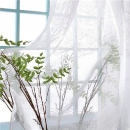 Rideau Transparent De Style Japonais, Fabriqué Sur Mesure, Simple, Broderie Nuage, Traitement De Fenêtre