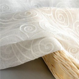 Rideau Transparent De Style Japonais, Fabriqué Sur Mesure, Simple, Broderie Nuage, Traitement De Fenêtre