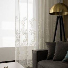Rideau Décoratif Transparent Sur Mesure, Rideau En Tulle Brodé De Plantes, Pour Salon, Chambre À Coucher