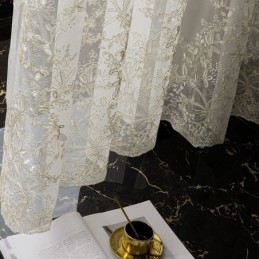 Rideau Décoratif Transparent Sur Mesure, Rideau En Tulle Brodé De Plantes, Pour Salon, Chambre À Coucher